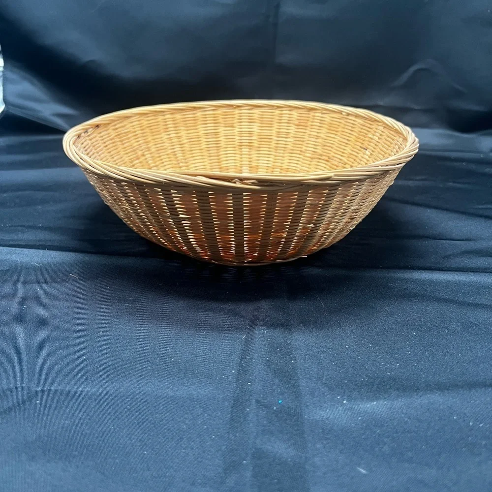 Vintage Woven Round Sweetgrass Baskets 9” x 3”